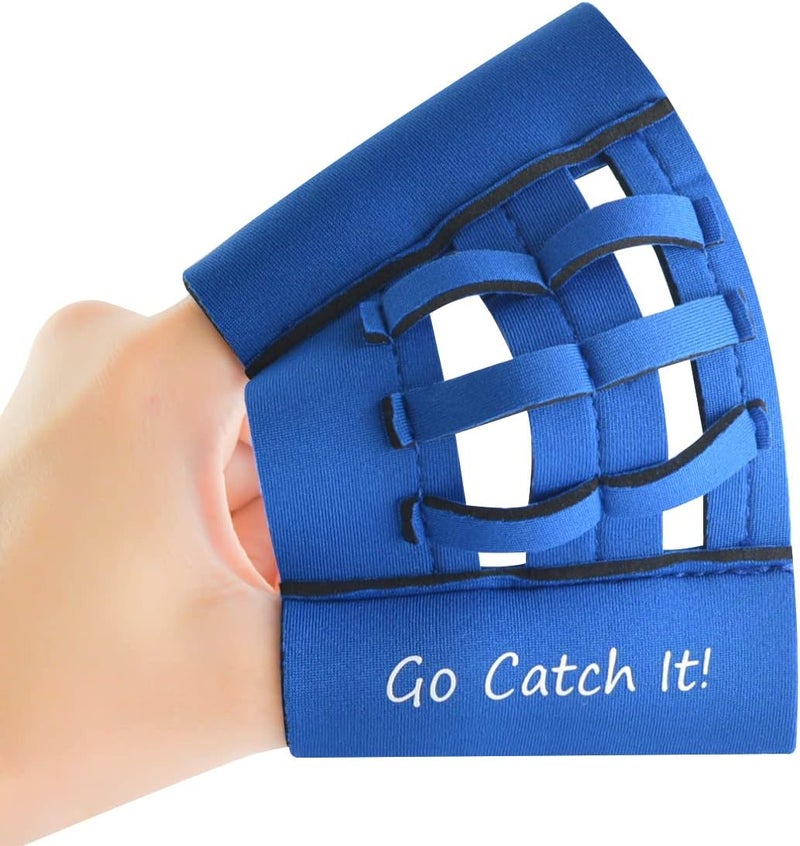 Clocean Webglove Training Glove for Youth and Adults Breathable and Durable Works for Golf-Sized Practice Balls Web Glove Mini Training Baseball Softball Glove Two Finger Web Glove Catcher (Blue) - Image 1